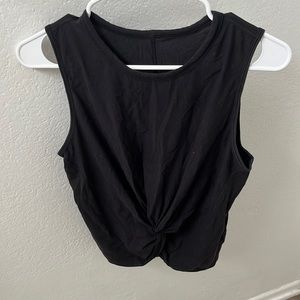 Lululemon black crescent tank top size six